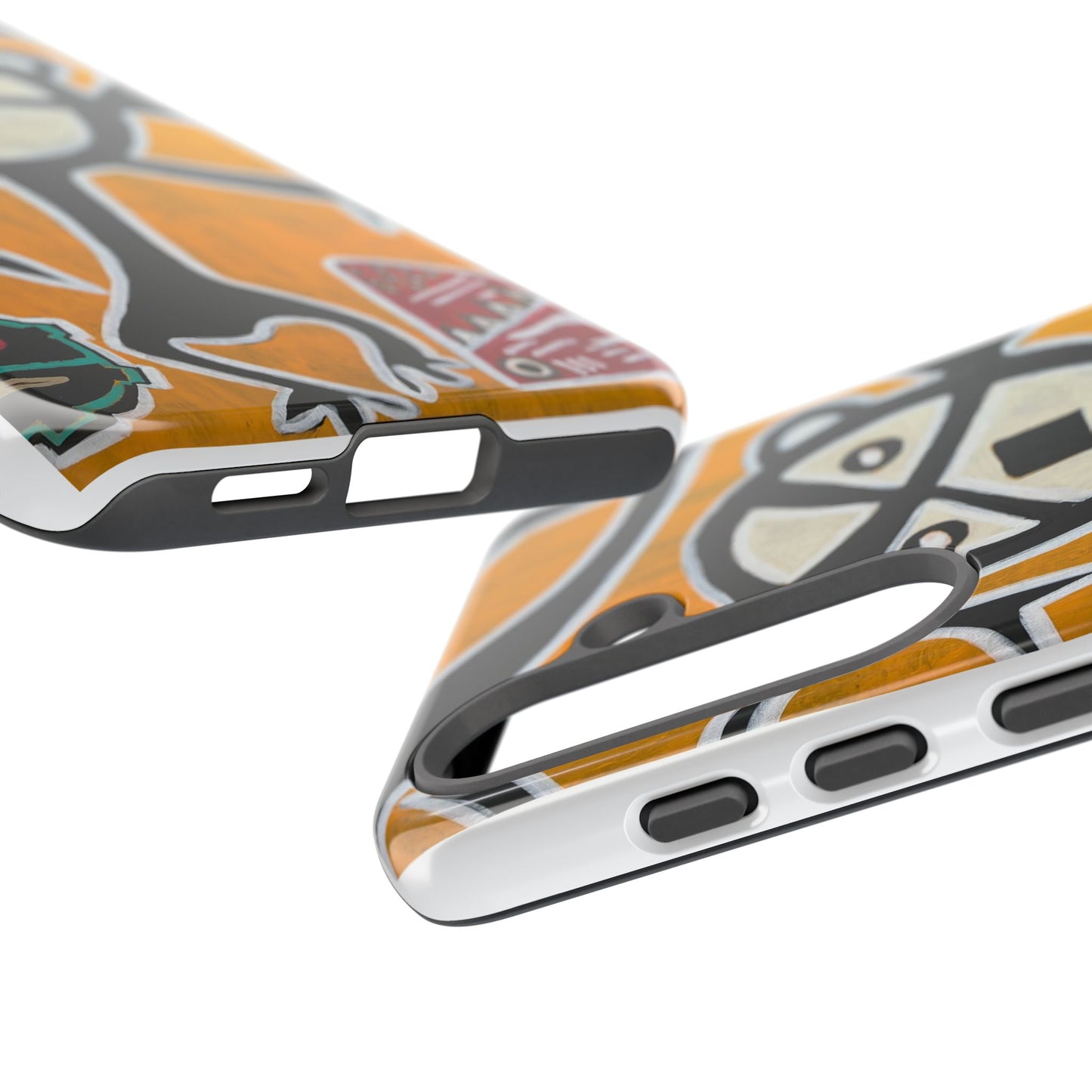 Abstract TAINO  Tribal Art Phone Case – Bold Orange Graphic Protective Cover