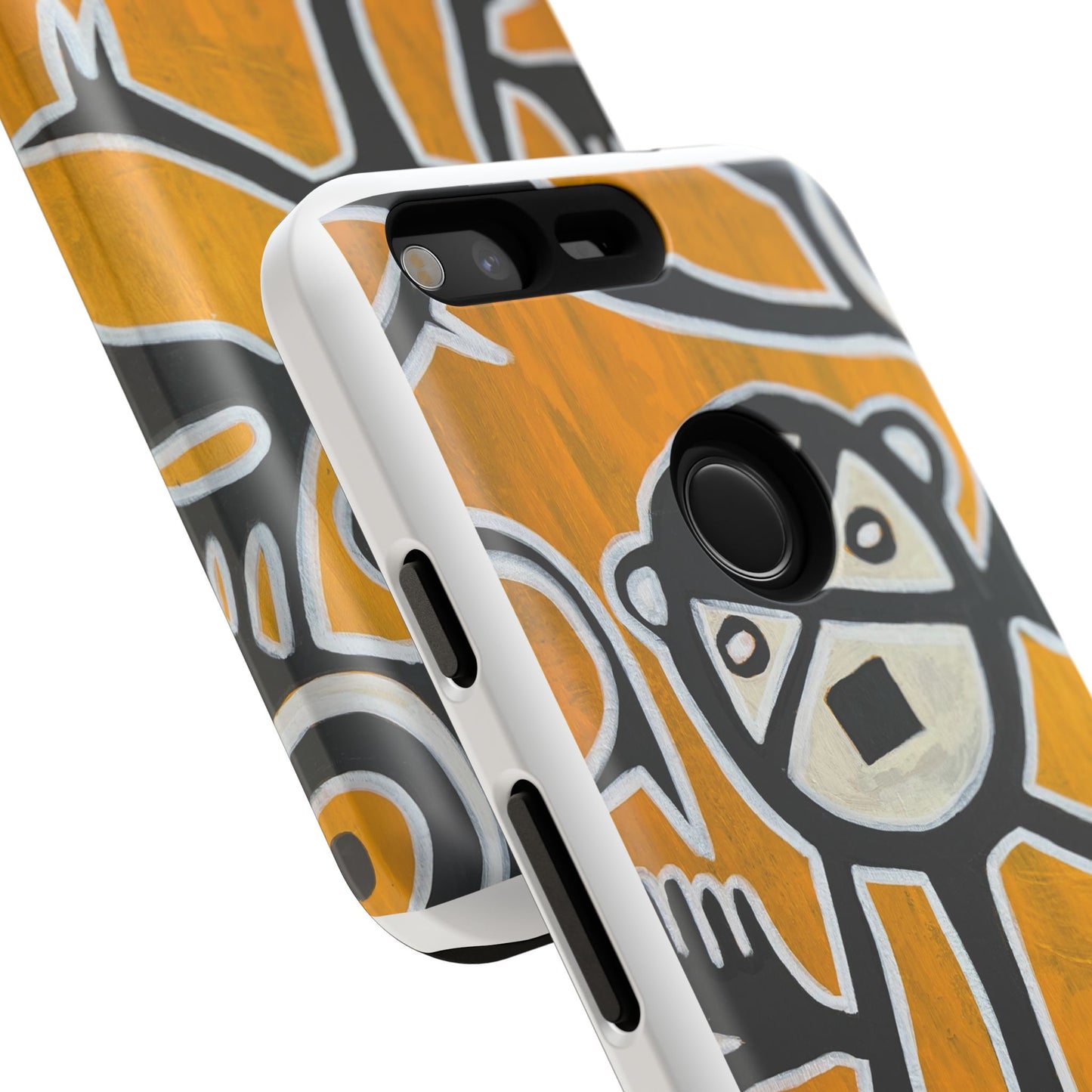 Abstract TAINO  Tribal Art Phone Case – Bold Orange Graphic Protective Cover