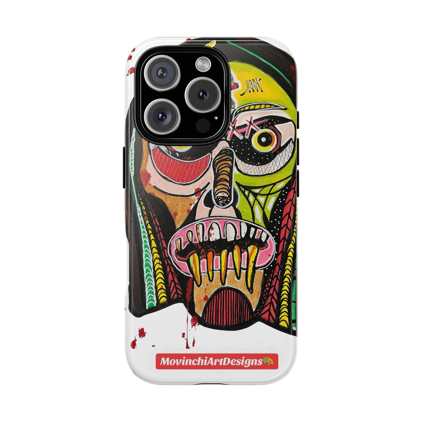 KUNTA.  Abstract Tribal Skull Phone Case — Colorful Street Art Protective Cover