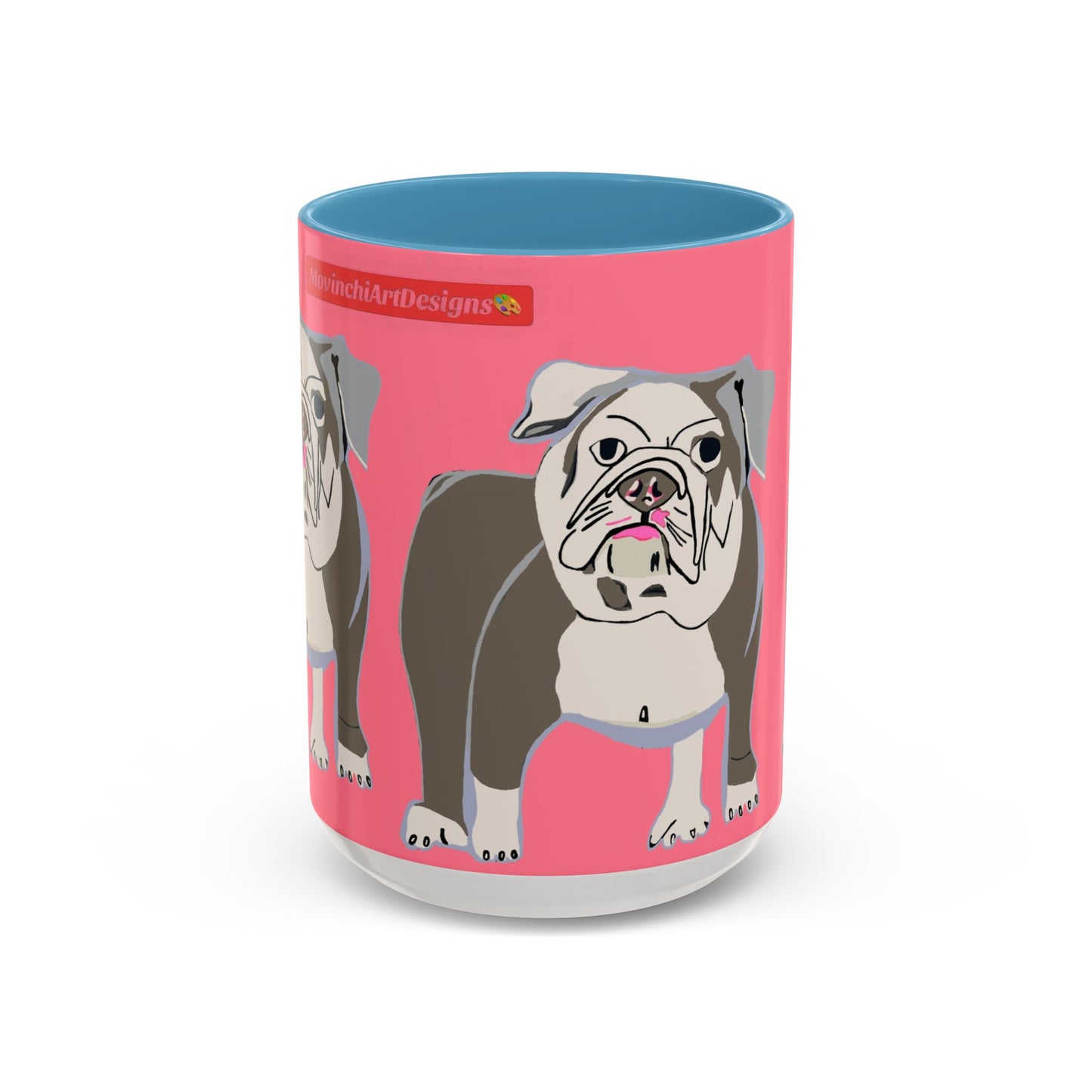Bulldog Accent Coffee Mug — Cute Pink Dog Lover Mug (11/15oz)