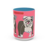Bulldog Accent Coffee Mug — Cute Pink Dog Lover Mug (11/15oz)