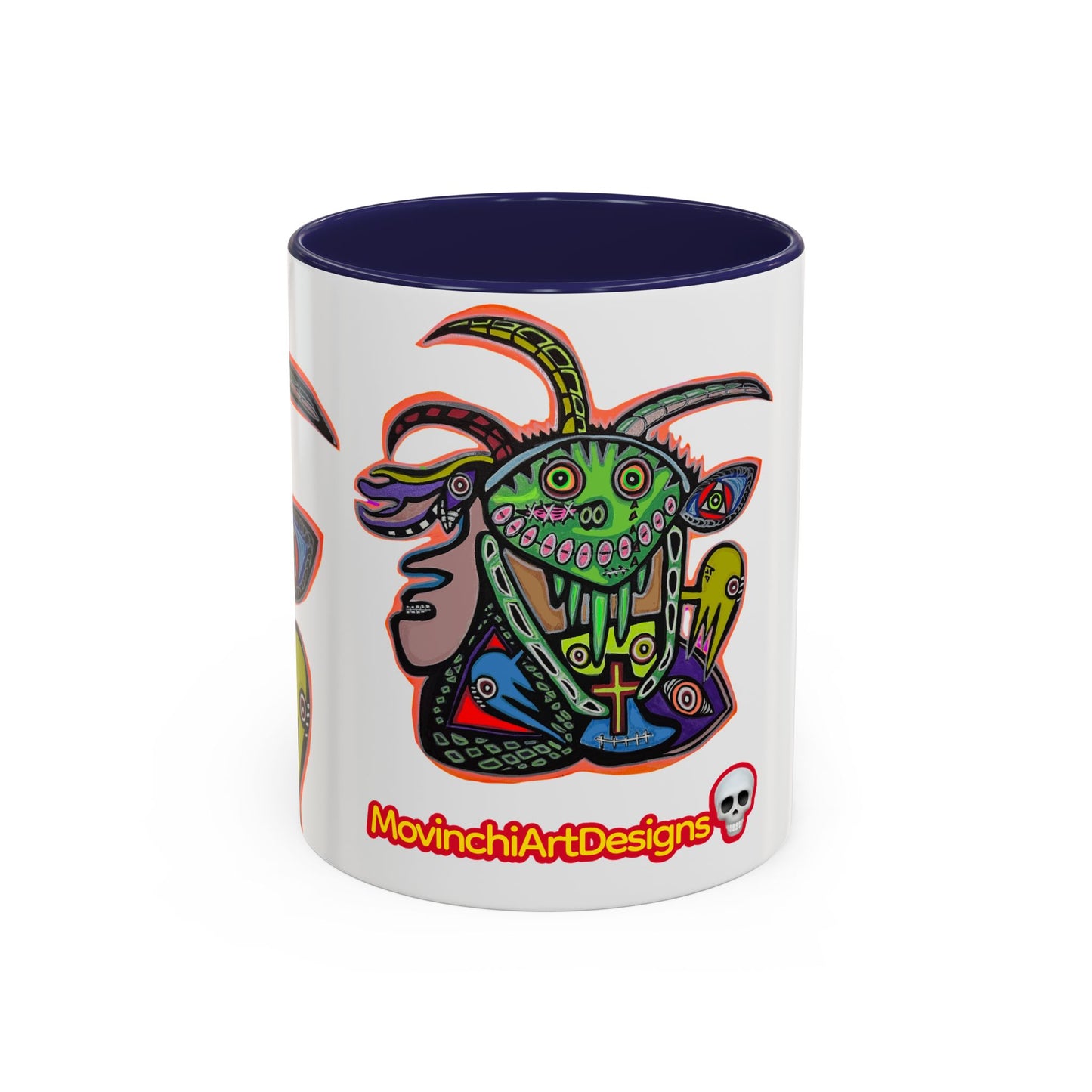 Colorful RYDER.   Abstract Jester Accent Coffee Mug — MovinchiArtDesigns