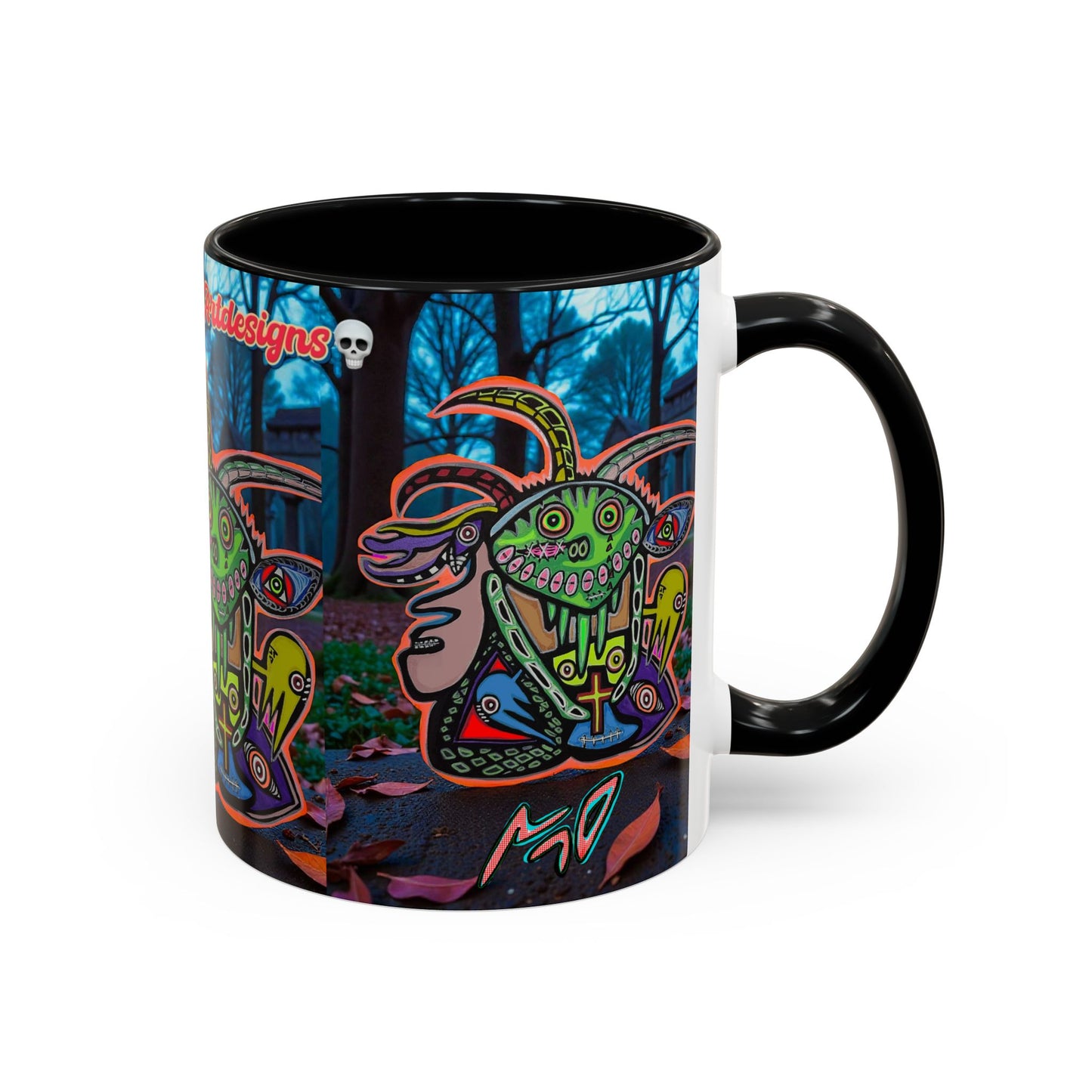 RYDER4.0  Psychedelic Forest Accent Coffee Mug – Colorful Trippy Creature Design (11/15oz)