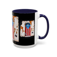 Puerto Rico Flag Door Accent Coffee Mug — Vintage Rustic Boricua Pride (11/15oz)