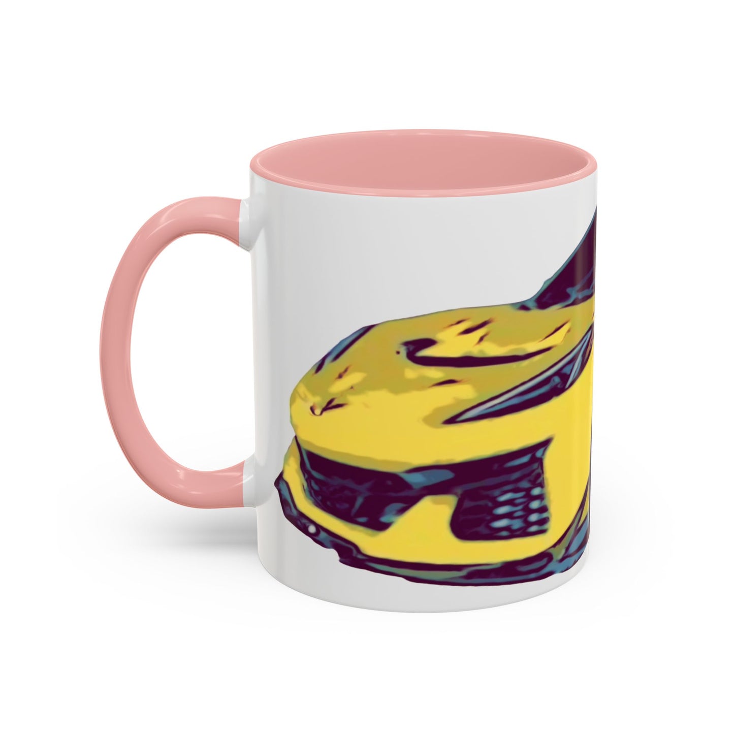 ZR1 Lover Coffee Mug — Yellow Sports Car & Boston Terrier Accent Mug (11/15 oz)