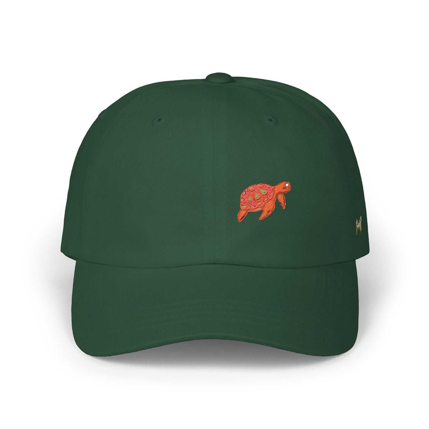 Embroidered Floral Sea Turtle Dad Cap