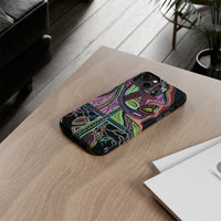 HEART ATTACK Abstract Neon Face Tough Phone Case – Vibrant Art Phone Cover