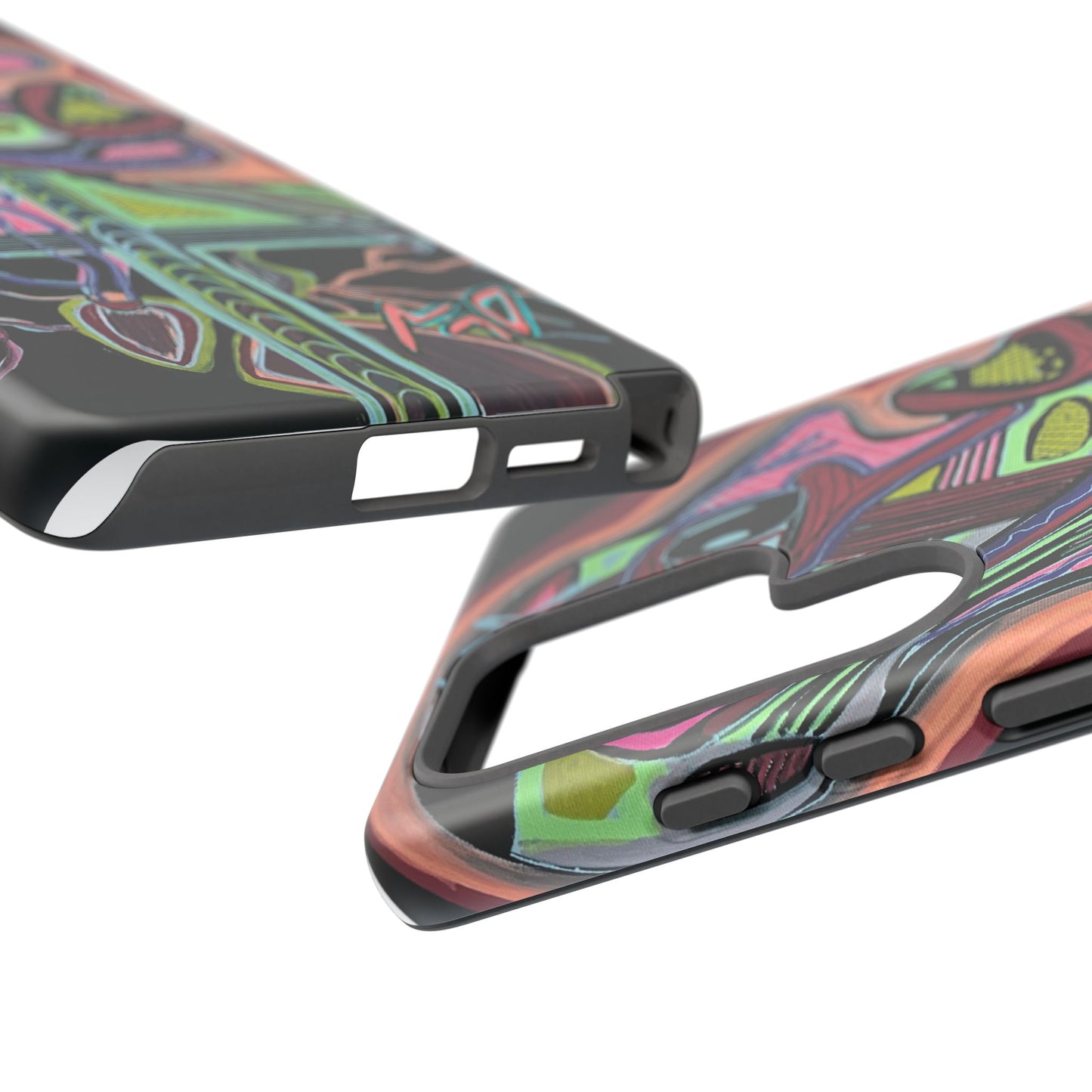 HEART ATTACK Abstract Neon Face Tough Phone Case – Vibrant Art Phone Cover