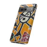 Abstract TAINO  Tribal Art Phone Case – Bold Orange Graphic Protective Cover
