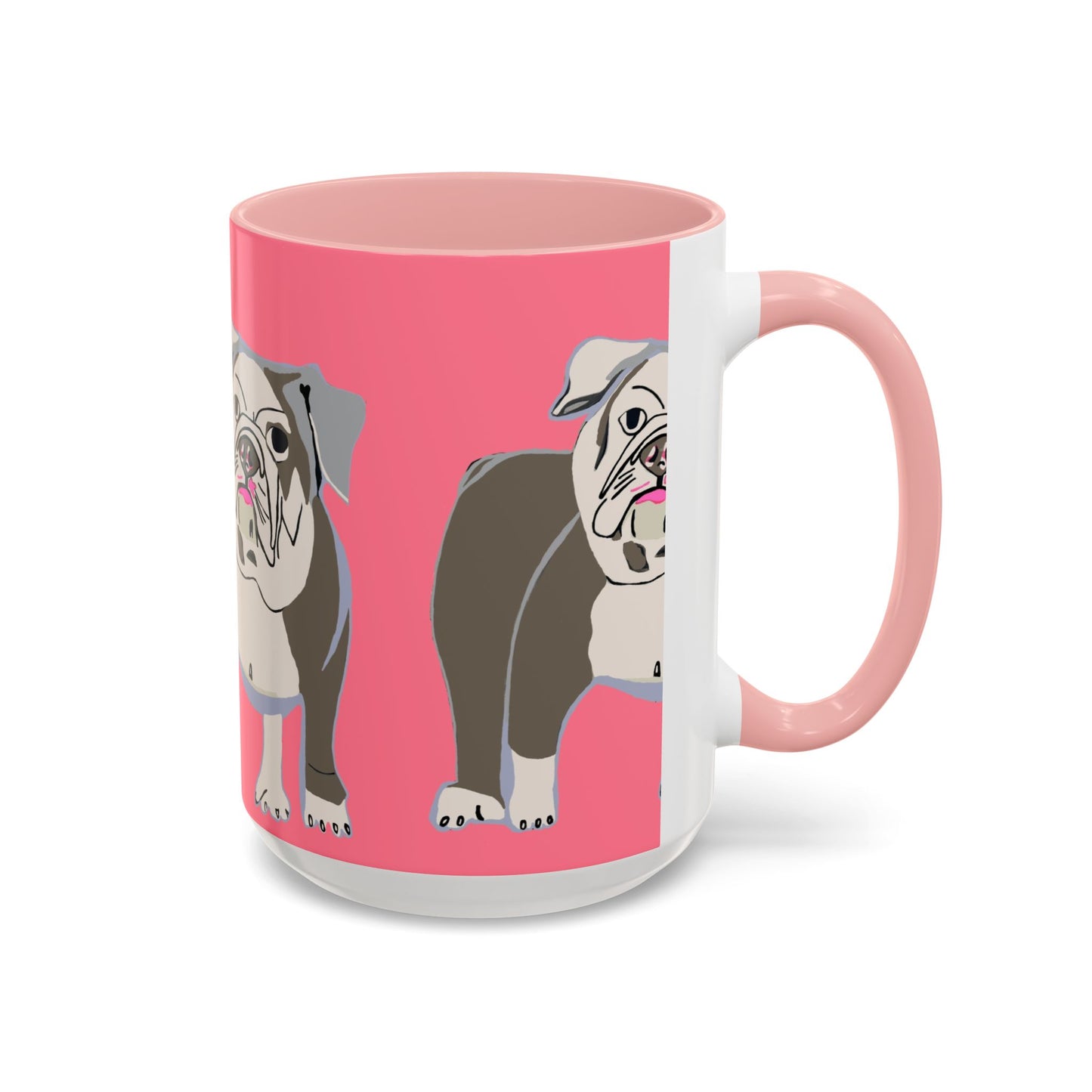 Bulldog Accent Coffee Mug — Cute Pink Dog Lover Mug (11/15oz)