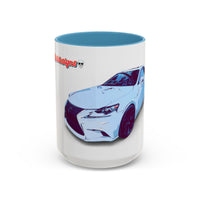 IS300 Car Lover Accent Coffee Mug – White Sports Sedan Design (11oz & 15oz)