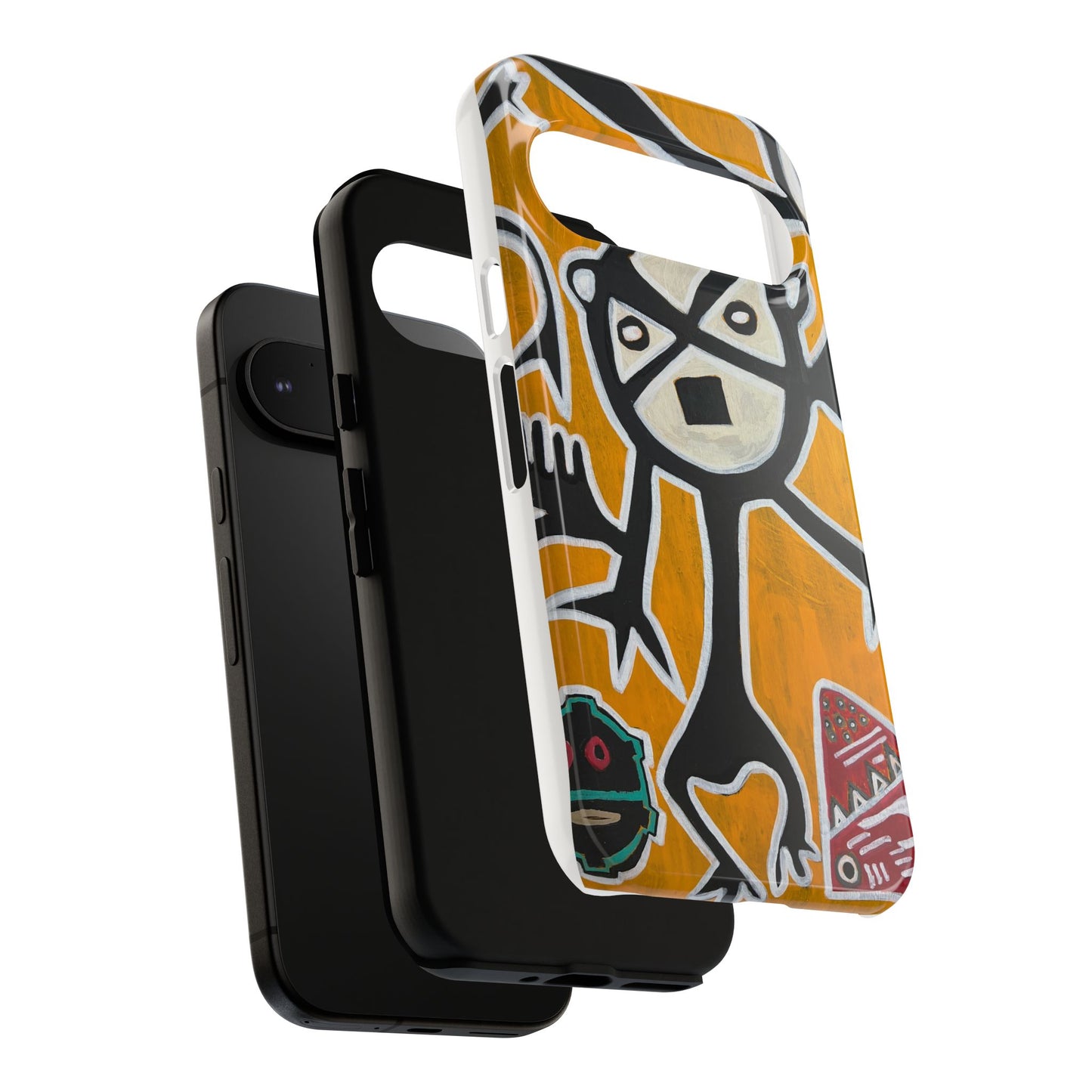 Abstract TAINO  Tribal Art Phone Case – Bold Orange Graphic Protective Cover