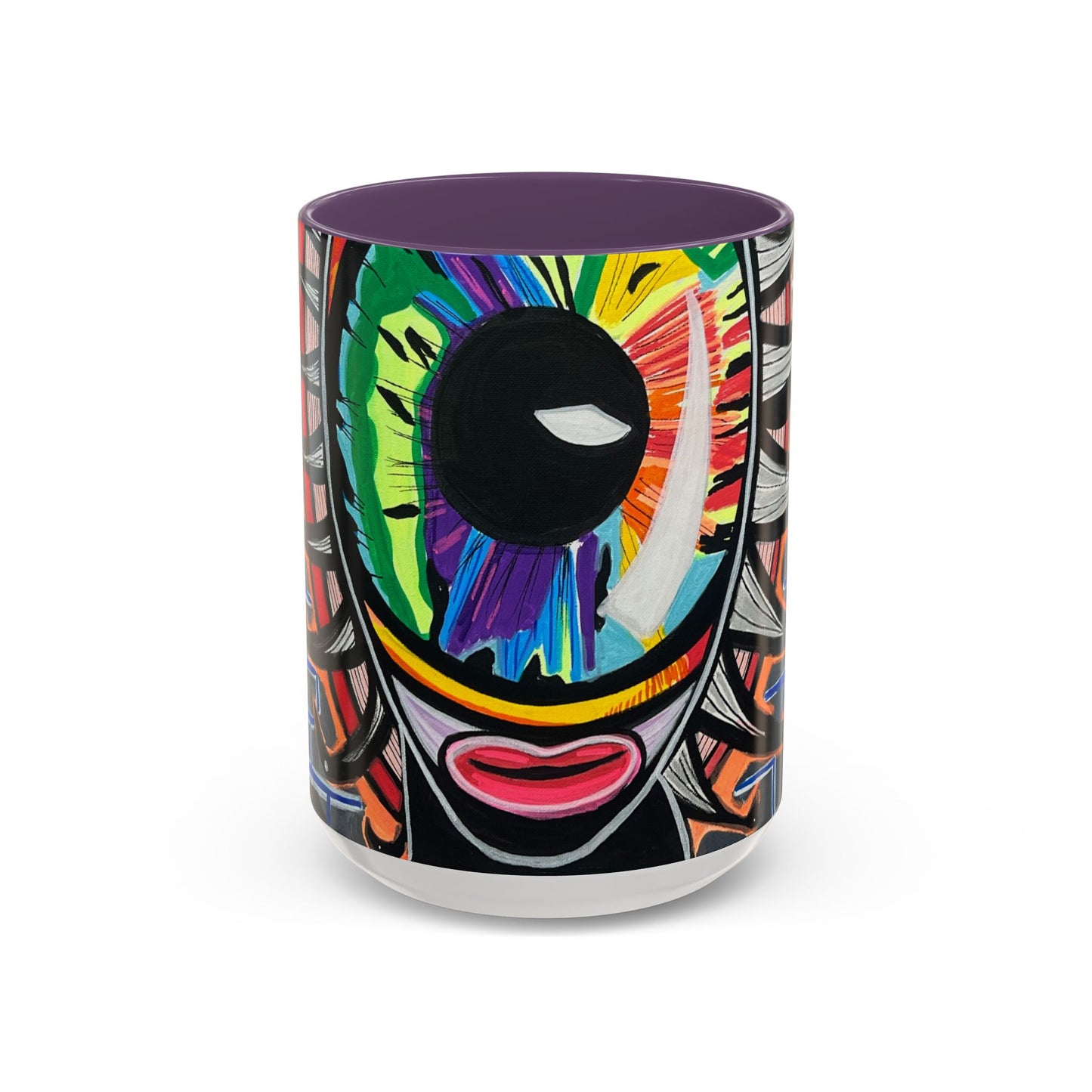 Abstract Street-Art Eye Coffee Mug — Colorful Graffiti Accent Mug (11/15 oz)