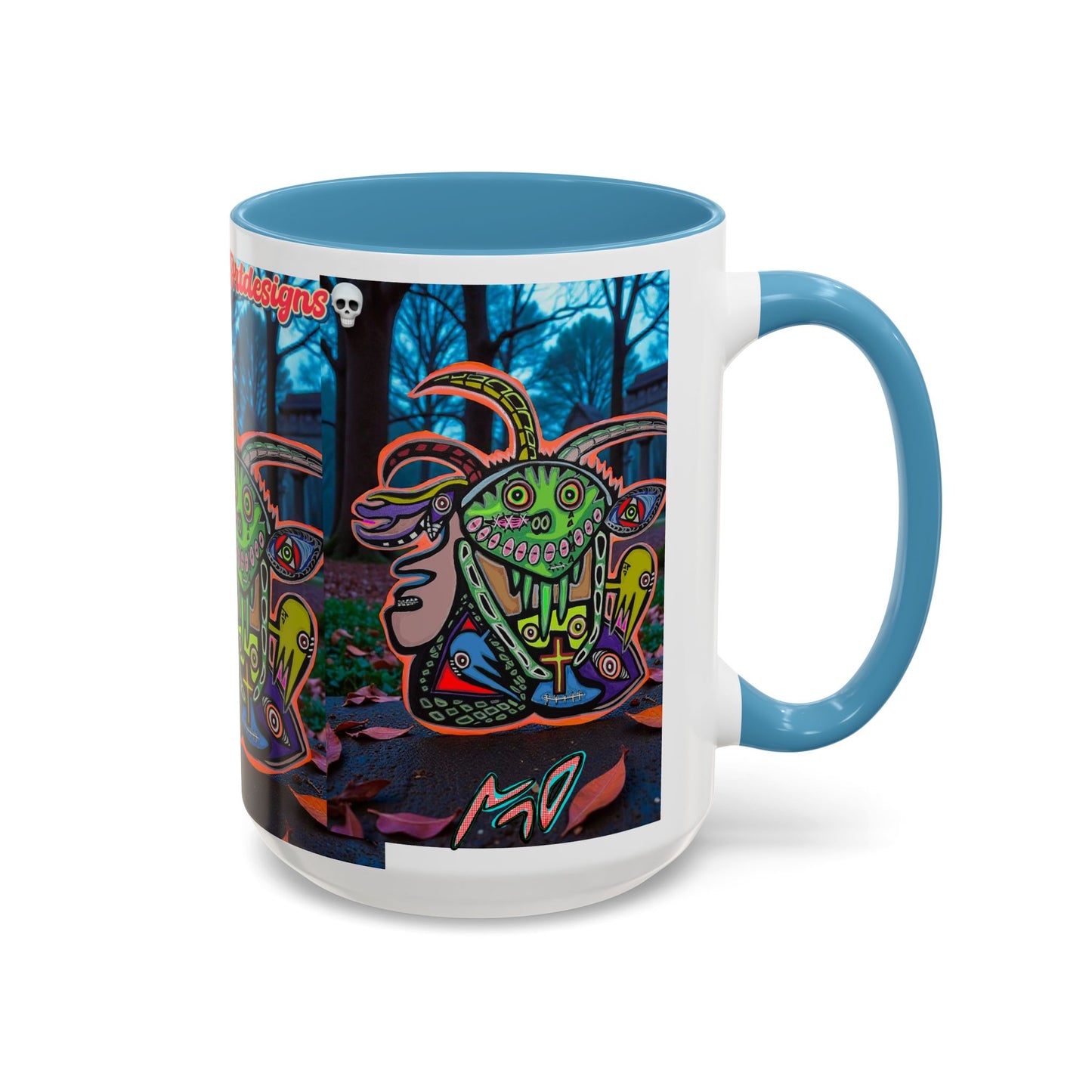 RYDER4.0  Psychedelic Forest Accent Coffee Mug – Colorful Trippy Creature Design (11/15oz)