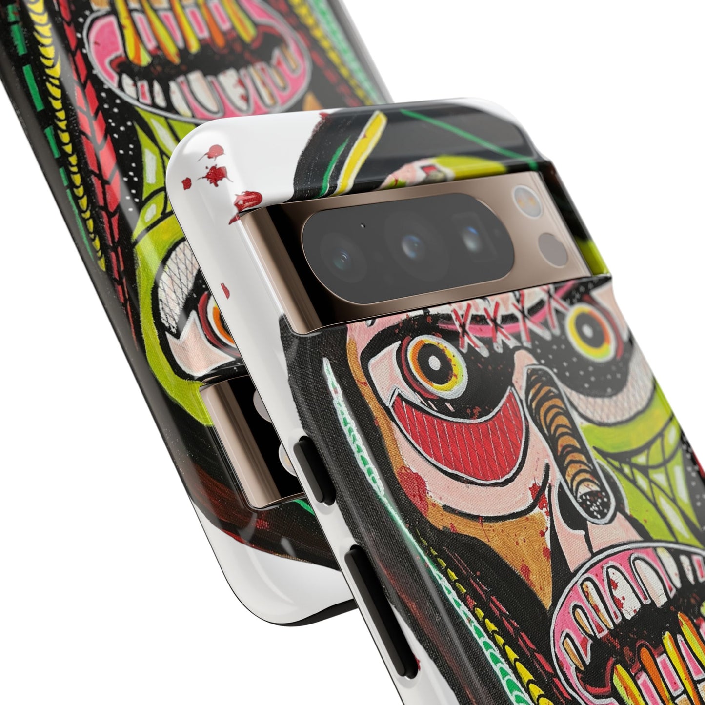 KUNTA.  Abstract Tribal Skull Phone Case — Colorful Street Art Protective Cover