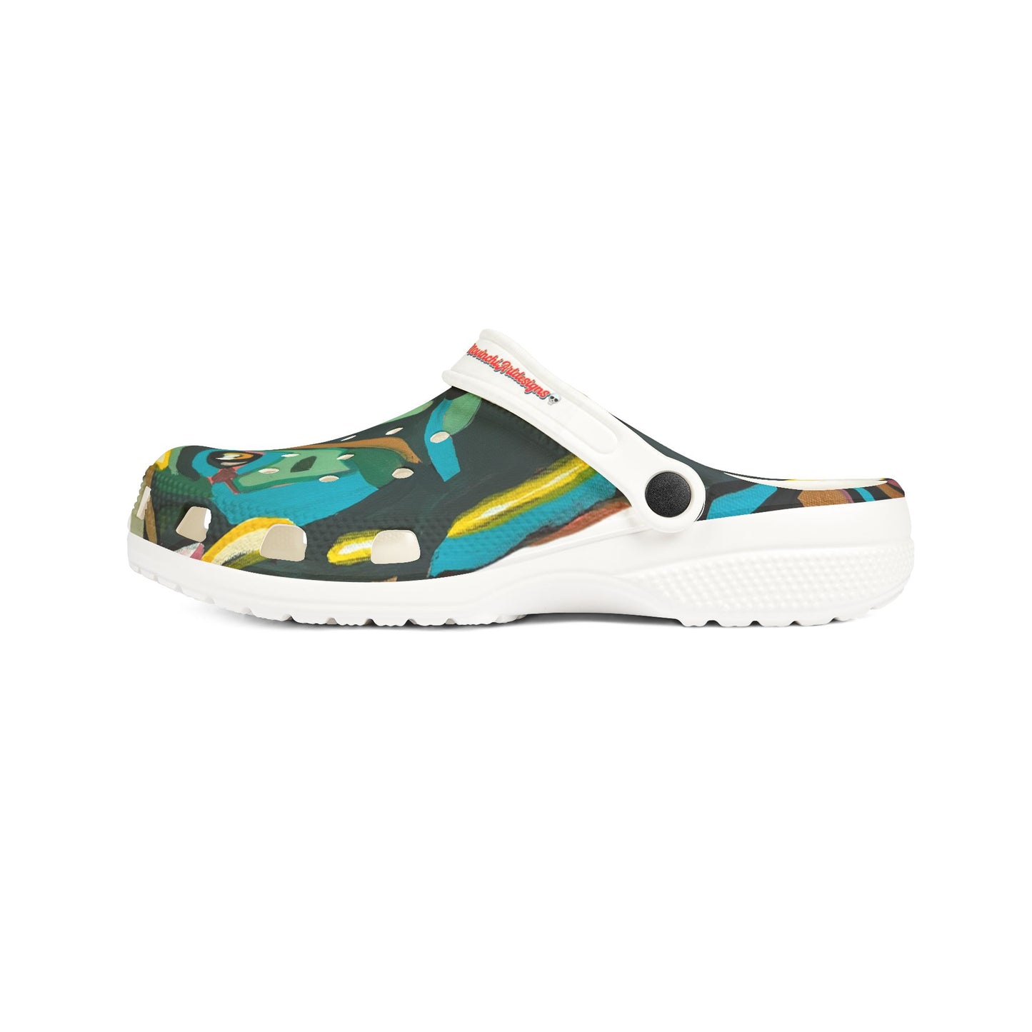 MIA SOFIA  Colorful Abstract EVA Clogs — Artistic Garden Slip‑Ons