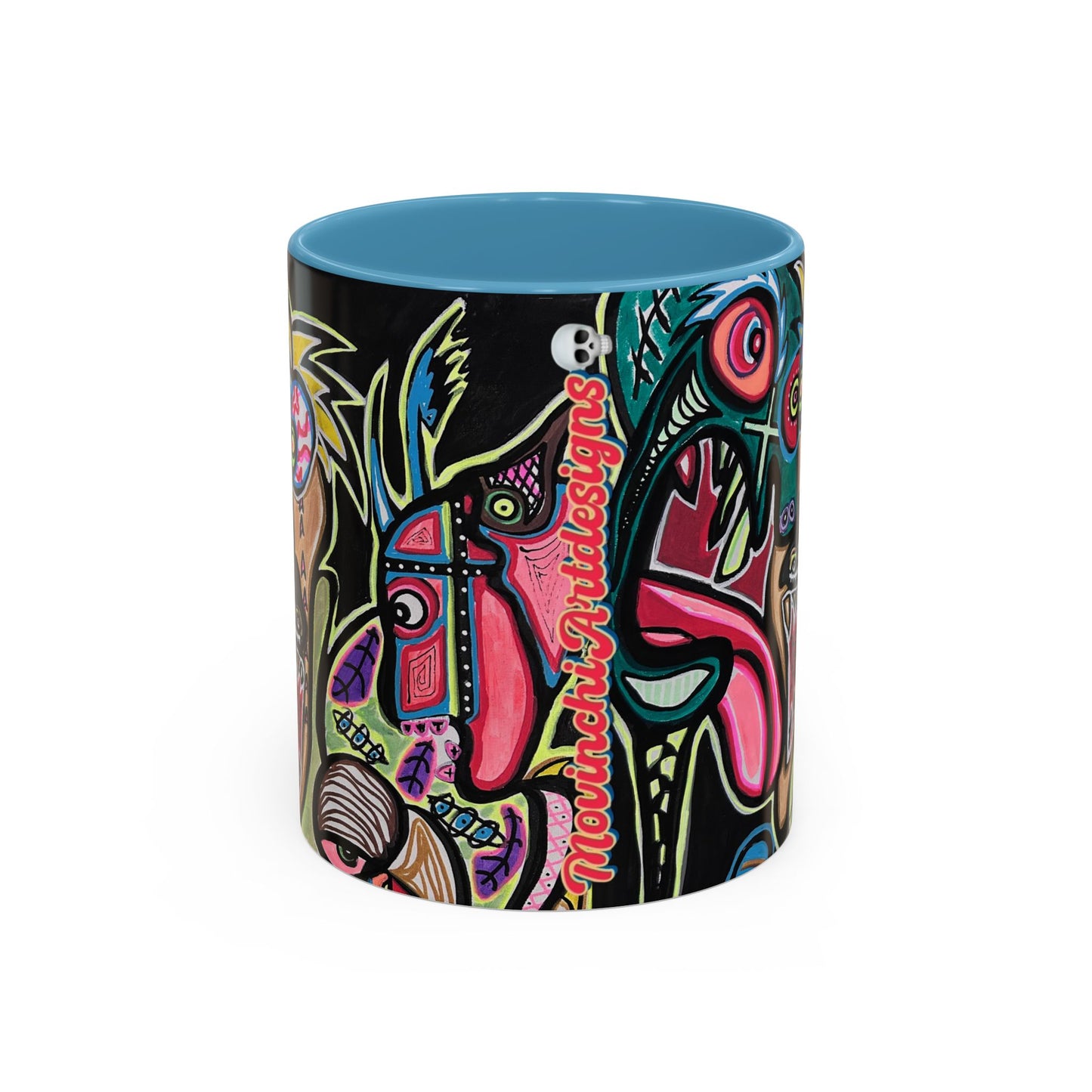 Abstract Neon DEPRESSION2.0   Monster Coffee Mug — Colorful Surreal Art Accent Mug (11/15oz)