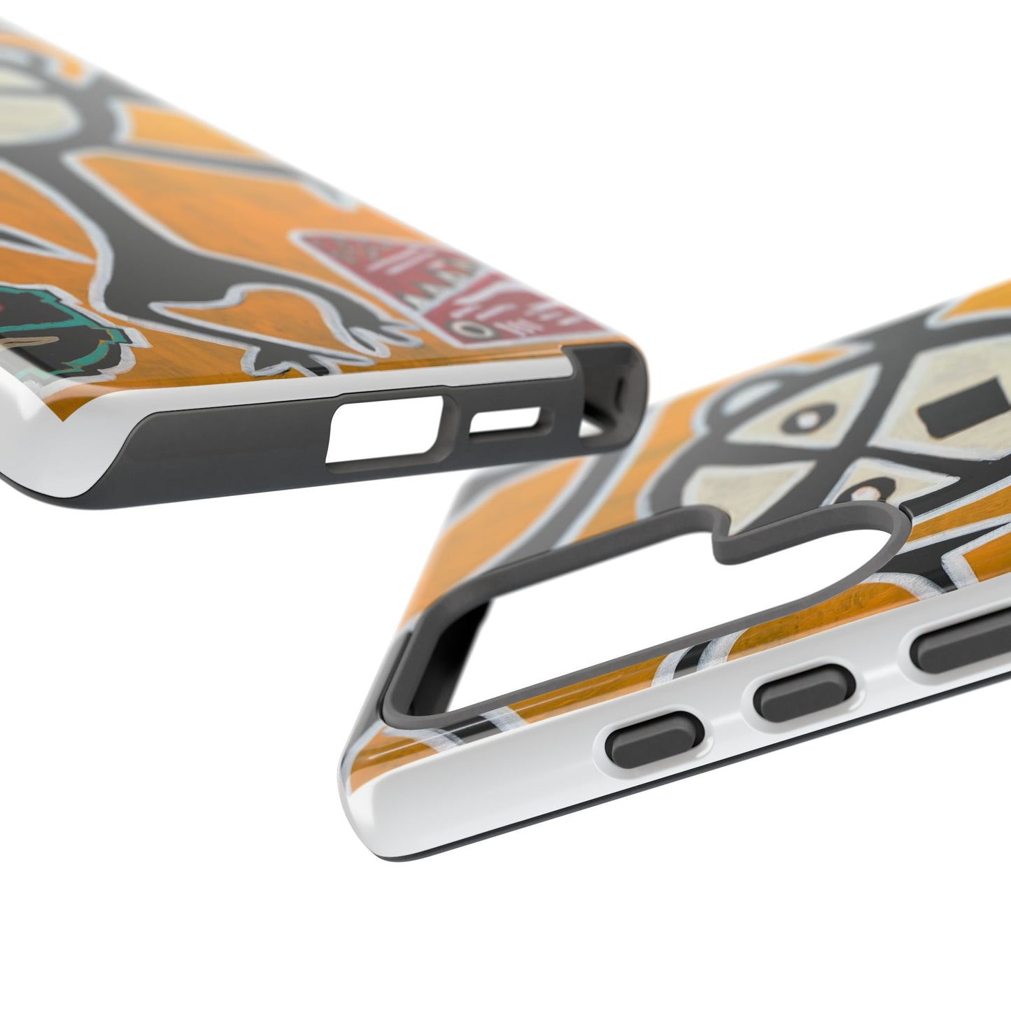Abstract TAINO  Tribal Art Phone Case – Bold Orange Graphic Protective Cover