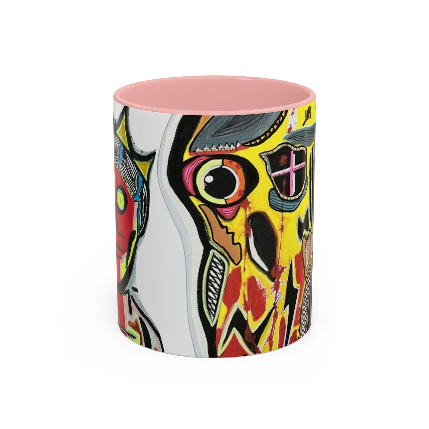 INFECTED KING.  Skull Pop Art Coffee Mug — Colorful Day of the Dead Accent Mug