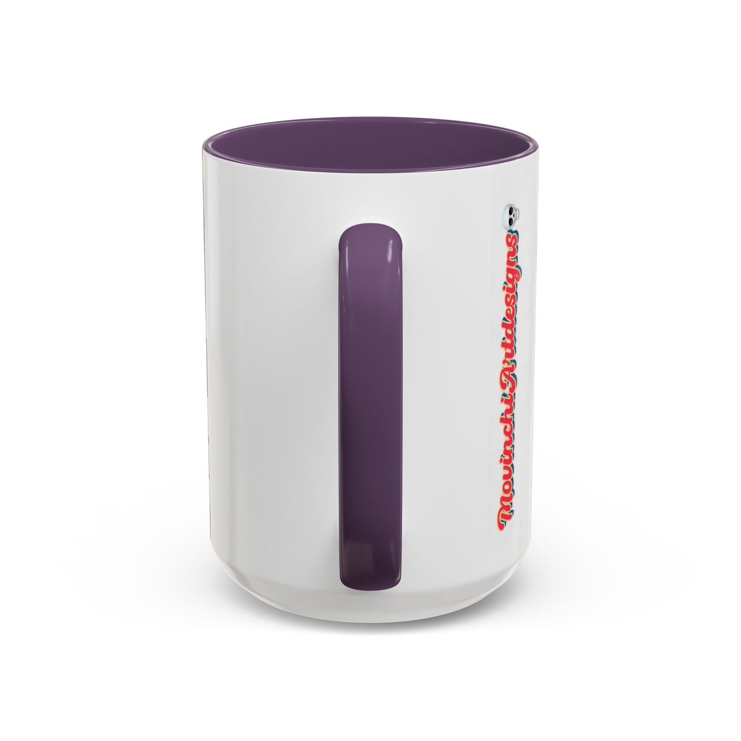 Abstract Day of the Dead Skull Accent Coffee Mug — Colorful Neon Skull Art (11/15oz)