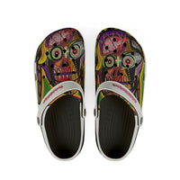 Colorful  VINCENT Skull Art Foam Clogs — EVA Slip-On Garden Shoes