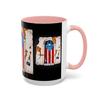 Puerto Rico Flag Door Accent Coffee Mug — Vintage Rustic Boricua Pride (11/15oz)