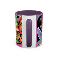Abstract Neon octopussy Coffee Mug — Colorful Pop Art Accent Mug (11/15oz)