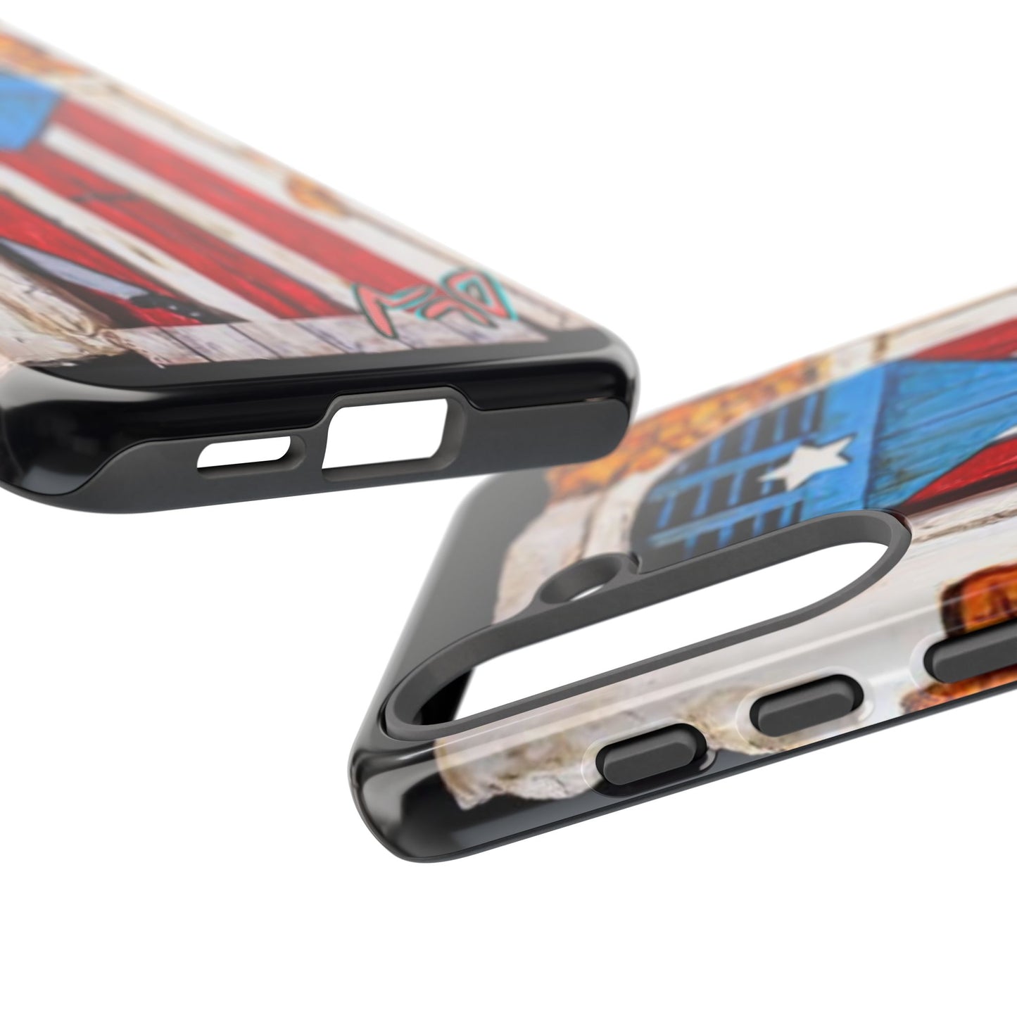 Puerto Rican Flag Phone Case - Rustic Coquí Door Design Tough Case