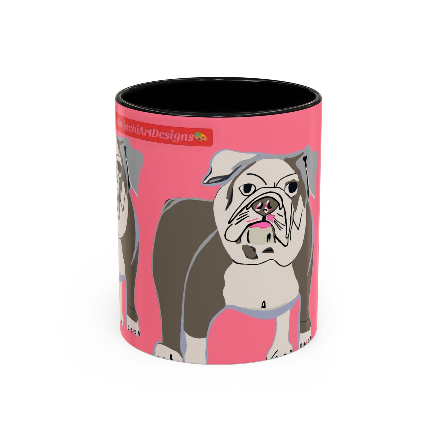 Bulldog Accent Coffee Mug — Cute Pink Dog Lover Mug (11/15oz)