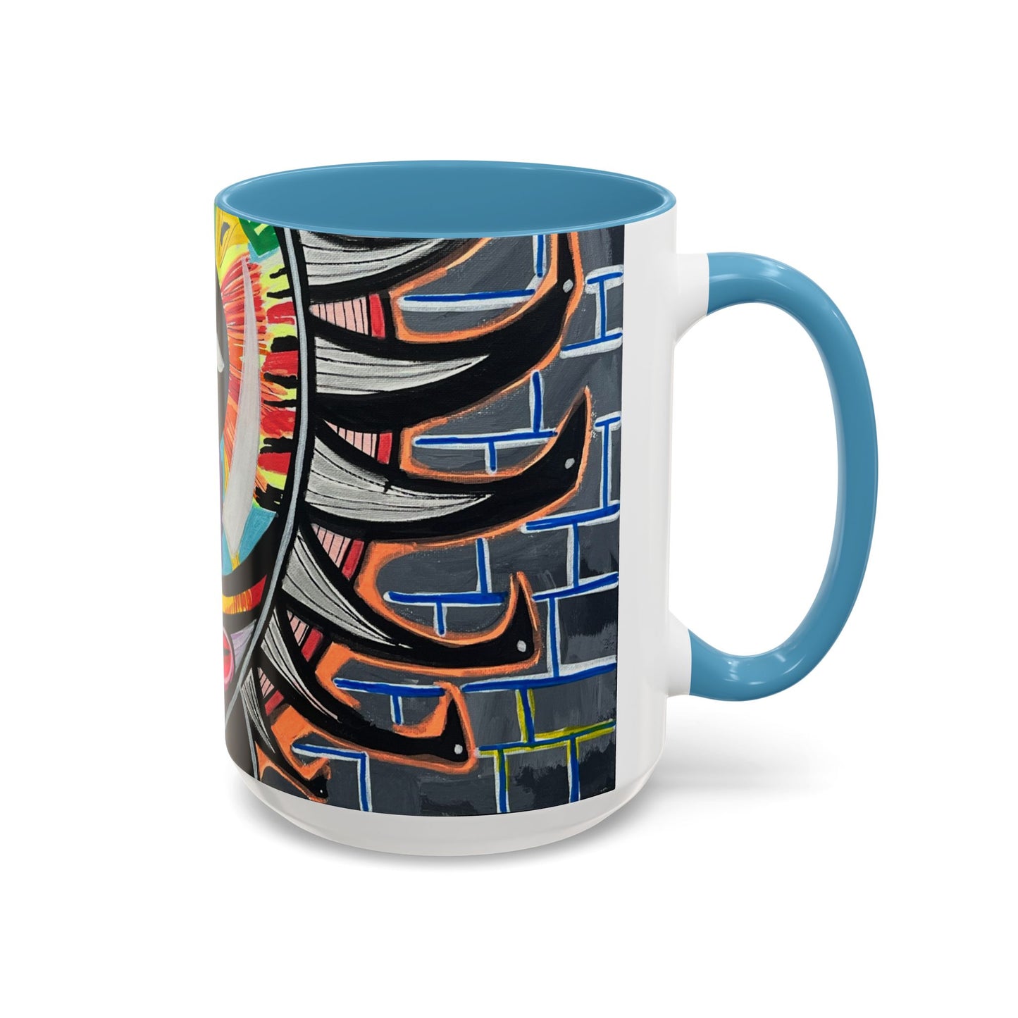 Abstract Street-Art Eye Coffee Mug — Colorful Graffiti Accent Mug (11/15 oz)