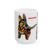 Colorful HUSKY Dog Ceramic Mug — Vibrant Pop Art Puppy Coffee Cup (11oz/15oz)