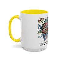 Colorful Shark Attack  Fish Accent Coffee Mug — Bold Nautical Art 11/15oz