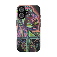HEART ATTACK Abstract Neon Face Tough Phone Case – Vibrant Art Phone Cover