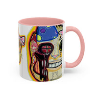 POOKIES BEAR Cat Skull Accent Coffee Mug — Day of the Dead Gothic Cat Design