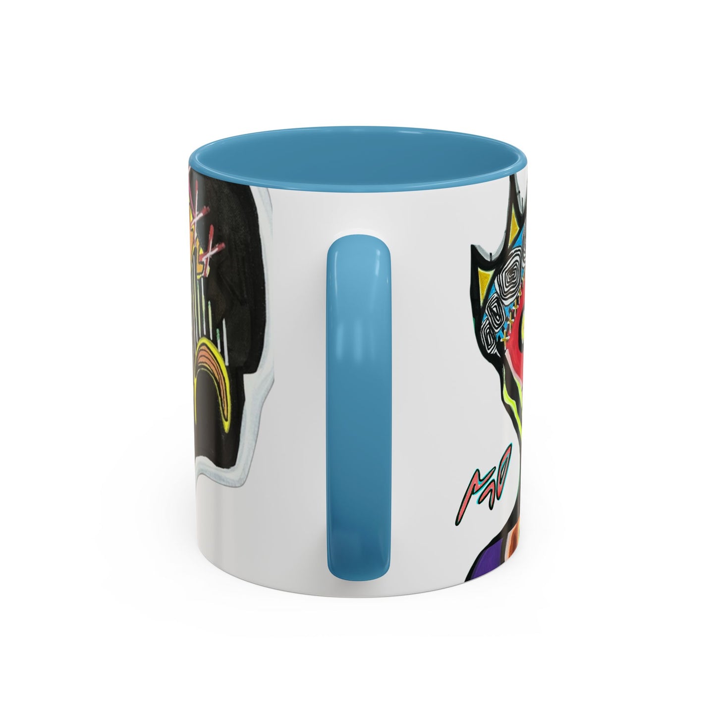 INFECTED KING.  Skull Pop Art Coffee Mug — Colorful Day of the Dead Accent Mug