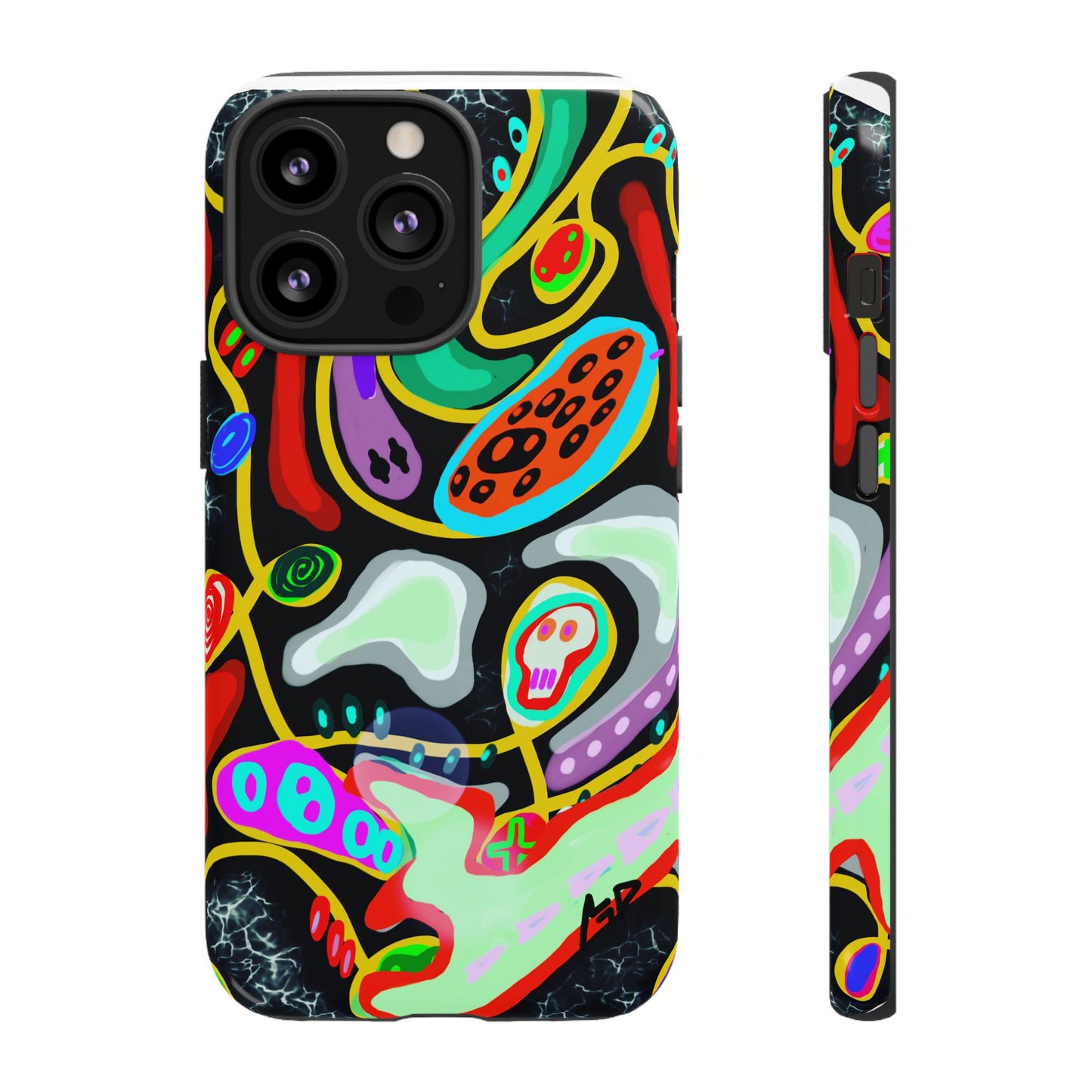 CRAZY4  Abstract Neon Skull Phone Case — Colorful Psychedelic Protective Cover