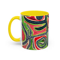 AFTER LIFE2.0  Abstract Neon Doodle Coffee Mug — Colorful Surreal Art Accent Mug (11/15oz)