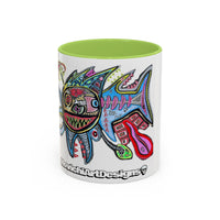 Colorful Shark Attack  Fish Accent Coffee Mug — Bold Nautical Art 11/15oz