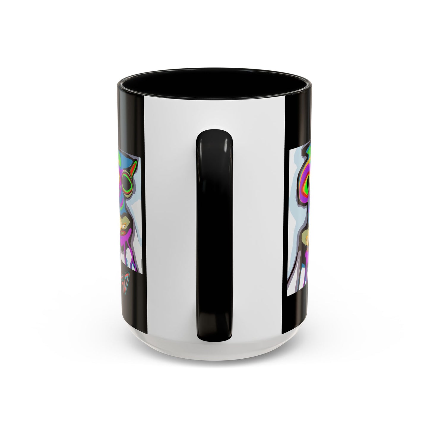 Abstract Alien Art Coffee Mug — Colorful Surreal Creature Accent Mug