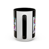 Abstract Alien Art Coffee Mug — Colorful Surreal Creature Accent Mug