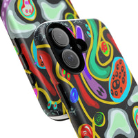 CRAZY4  Abstract Neon Skull Phone Case — Colorful Psychedelic Protective Cover