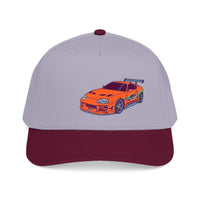 2JZ.  Retro Orange Sports Car Baseball Cap — Vintage JDM Supra Snapback
