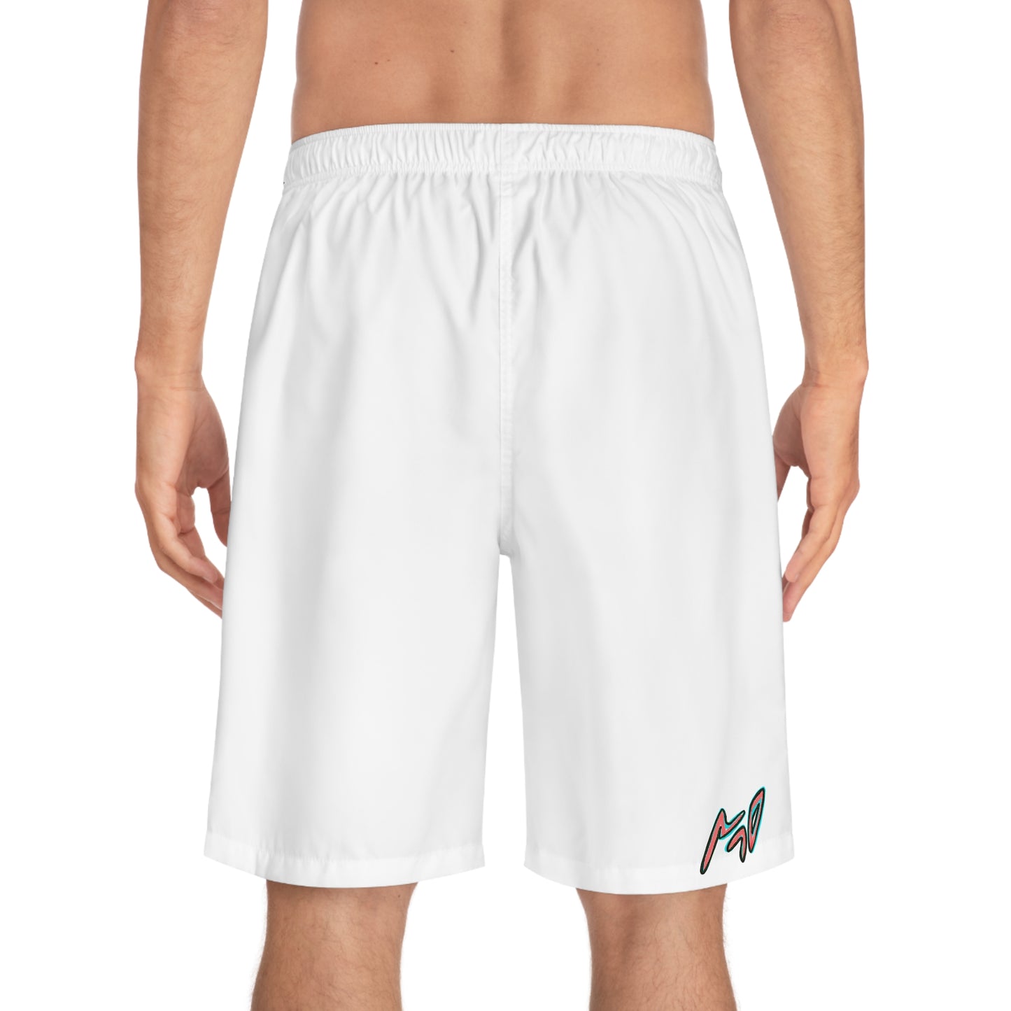 MR Cat Board Shorts — Men's Swim Trunks with Green-Eyed Cat Graphic