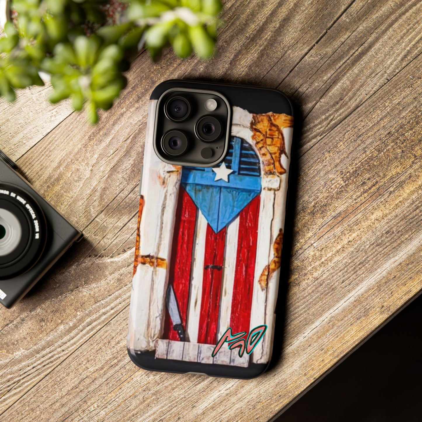 Puerto Rican Flag Phone Case - Rustic Coquí Door Design Tough Case