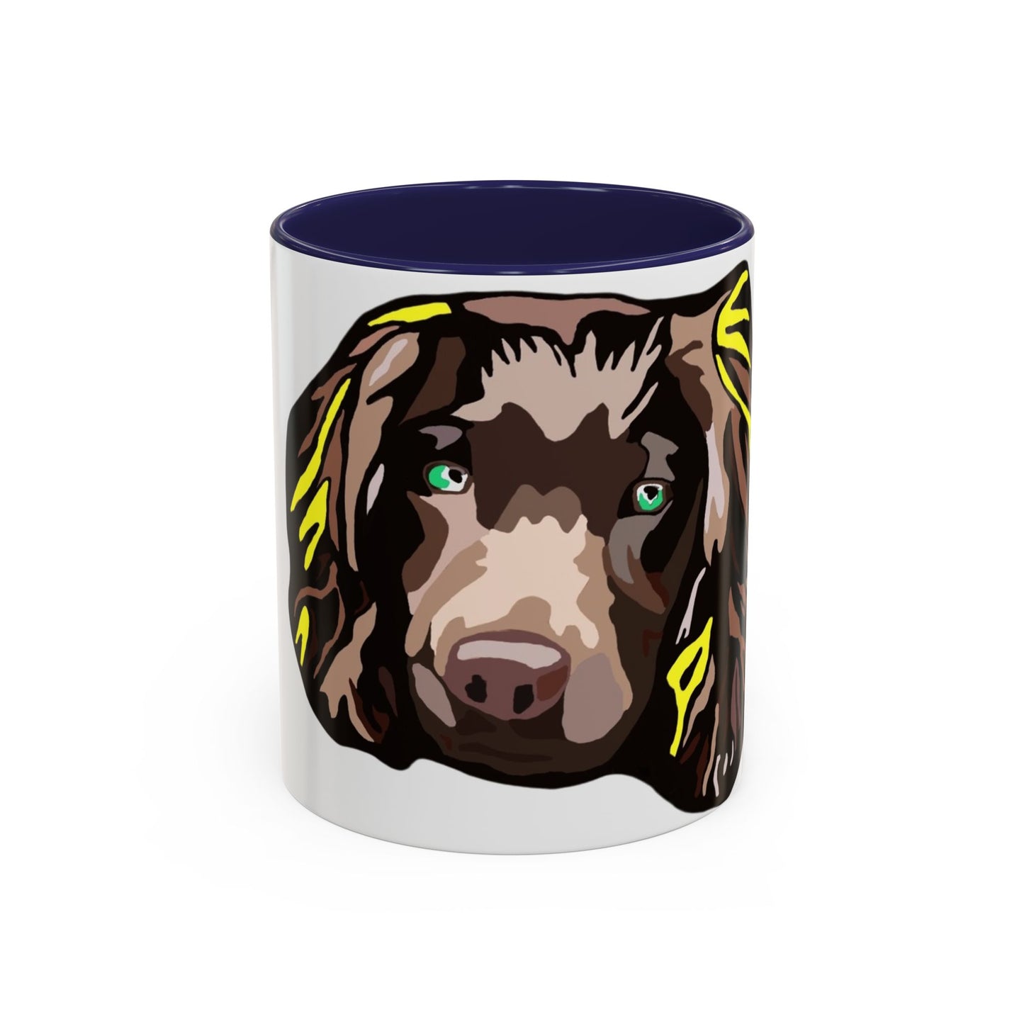 MR COCKER Dog Portrait Accent Coffee Mug — Brown Spaniel Art Mug (11/15oz)