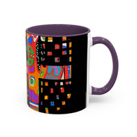 Coffee Mug — Colorful Abstract Cross Accent Ceramic Mug (11/15 oz)