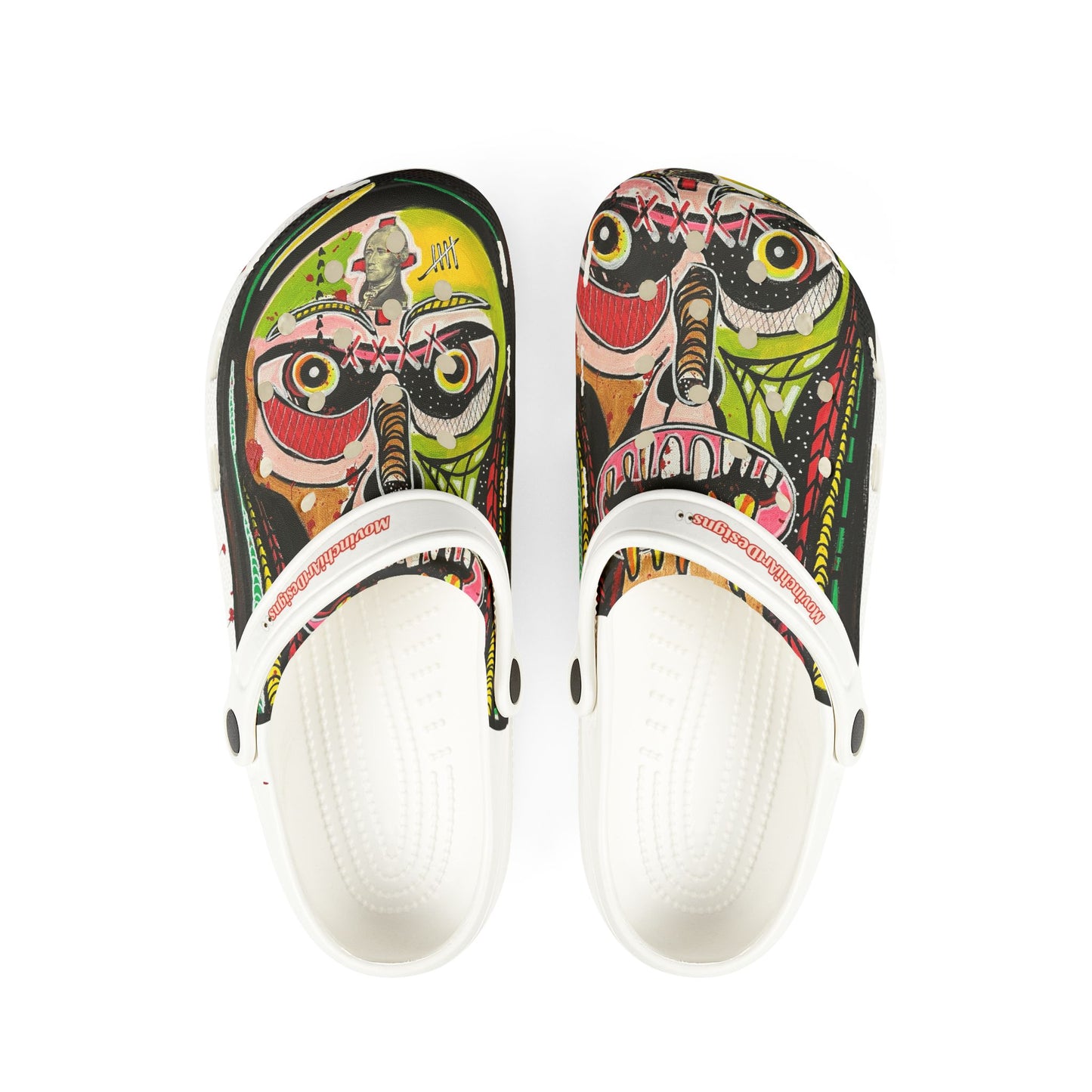 KUNTA2.0  Graphic EVA Foam Clogs — Colorful Abstract Mask Print