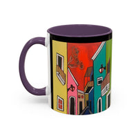 VIEJO SAN JUAN,  Colorful Cityscape Coffee Mug — Vibrant European Street Accent Mug