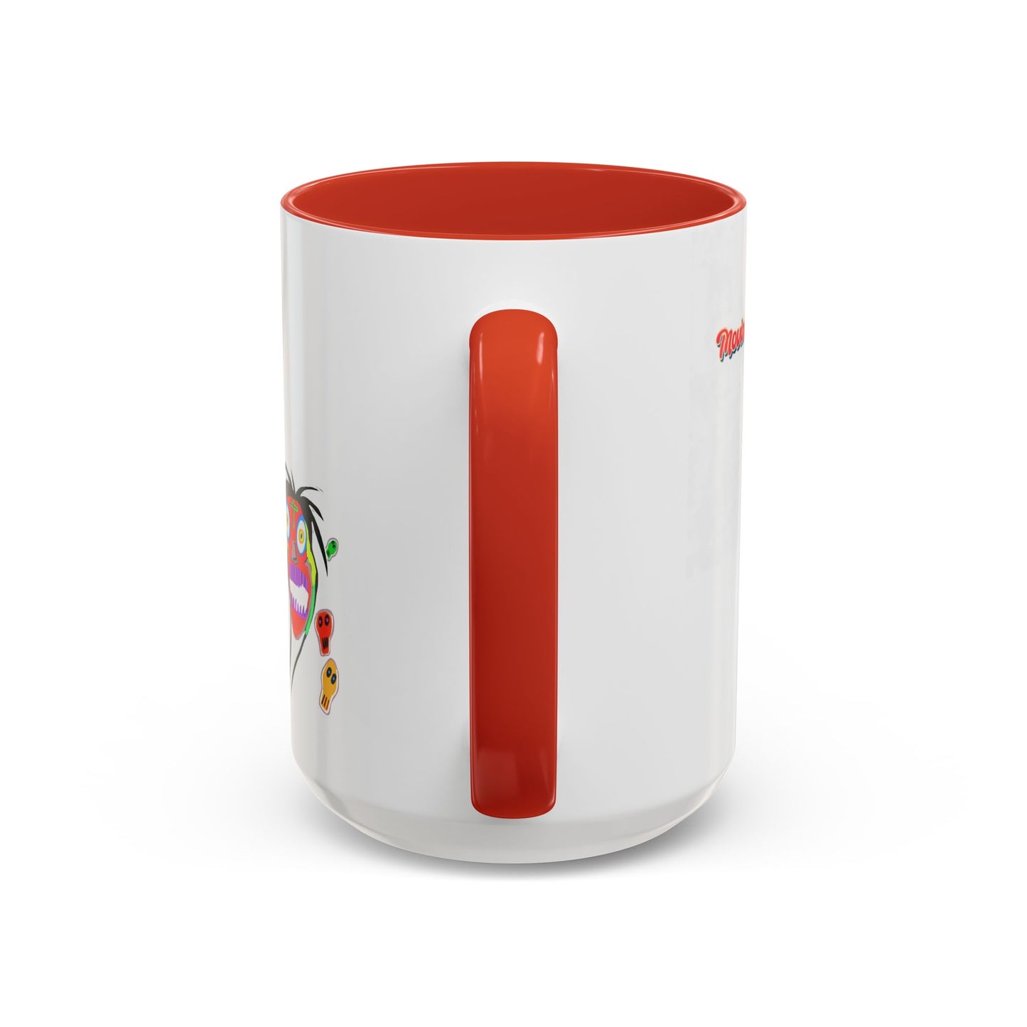 Skullface Accent Coffee Mug — Colorful Day of the Dead Pop Art (11/15oz)