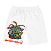 RYDER.  Men's Board Shorts with Colorful Tribal Goat Graphic — MovinchiArt Designs